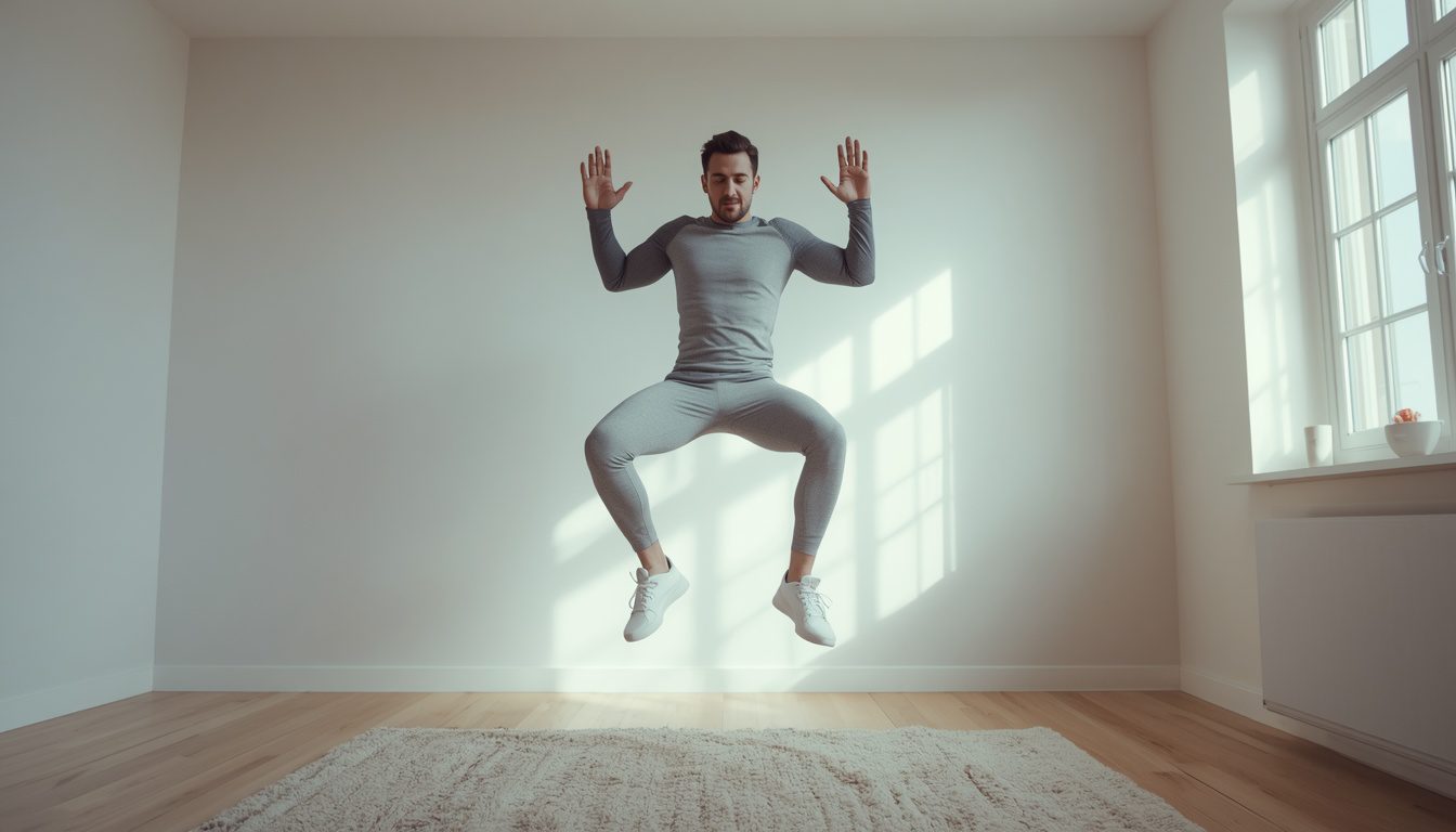 10-minute cardio workout for busy people in a living room