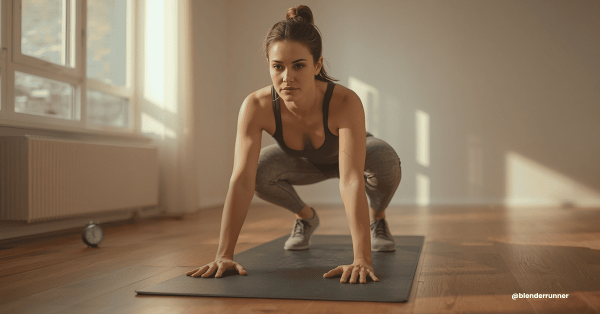 Woman doing 30-minute home workouts routine
